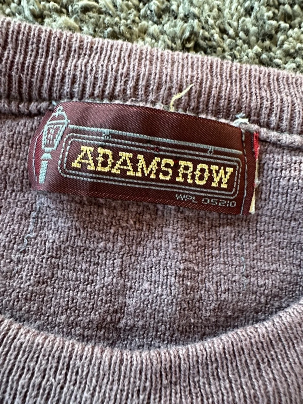 Adam’s Row Dusty Purple Stripe Crewneck Sweater Unisex Preppy Classic multico